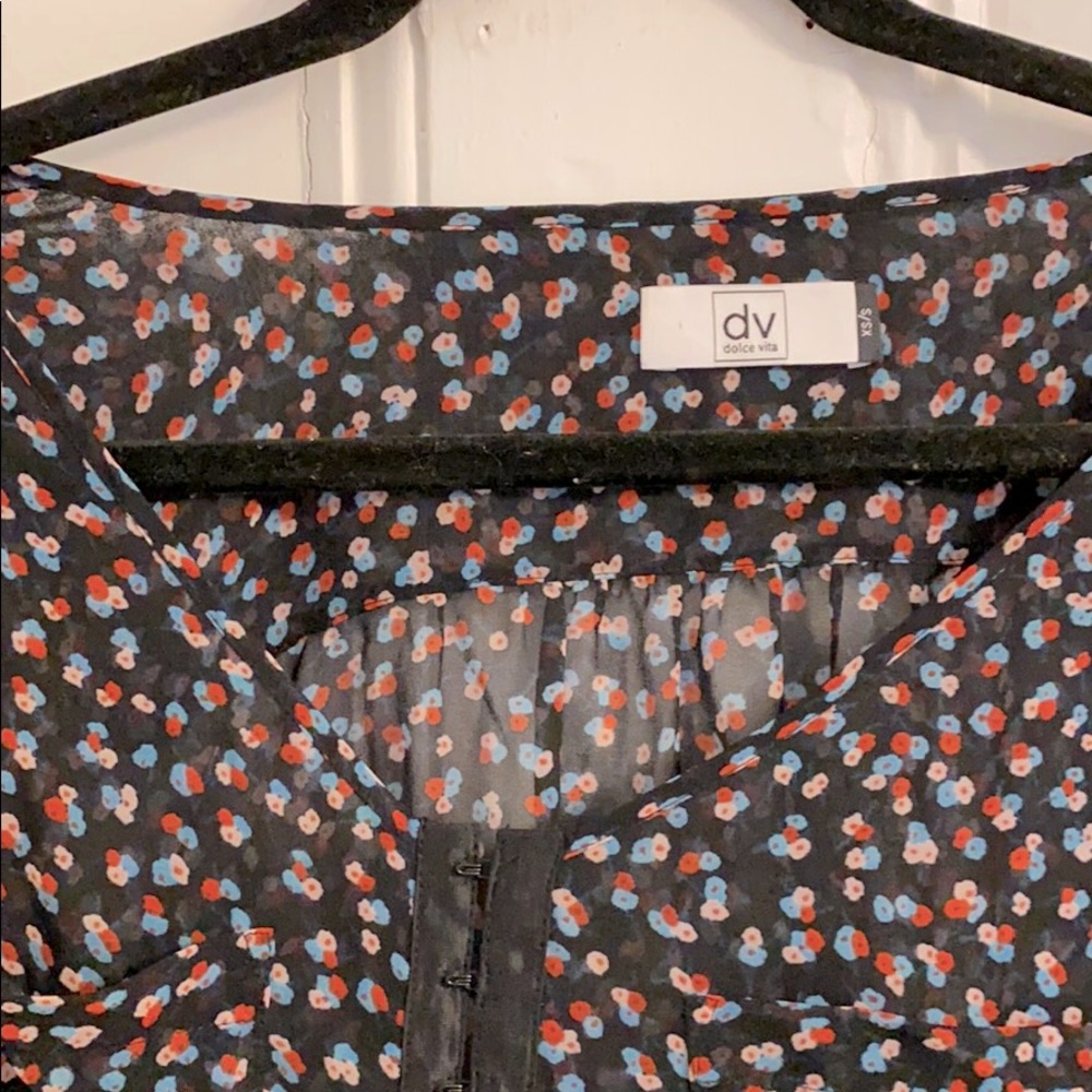 Dolce Vita sheer flowered blouse
